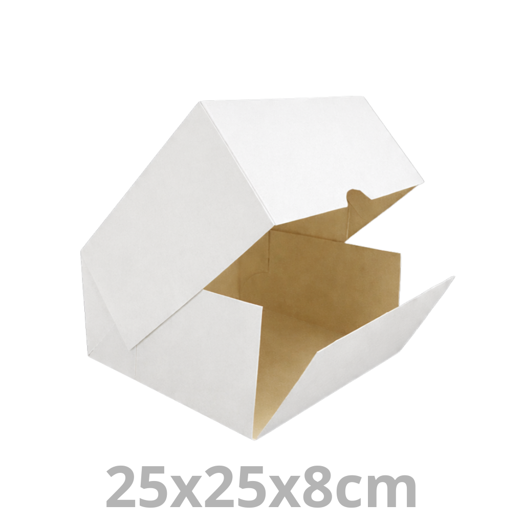 Boite à pâtisserie Sweetbox blanc 25x25x8cm 100pcs